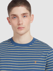 Oakland Bretton Stripe T-Shirt In Cold Metal