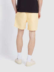 Colbert Seersucker Stripe Swim Shorts In Saffron Yellow