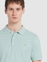 Blanes Organic Cotton Polo Shirt In Grove Green Marl