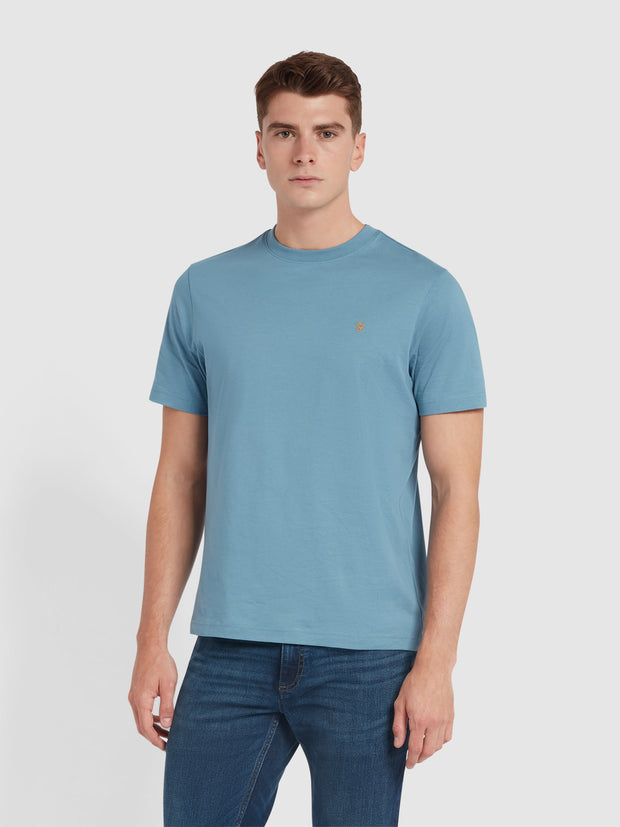 Danny Regular Fit Organic Cotton T-Shirt In Para Blue