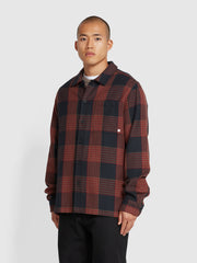 Honnold Check Overshirt In Washed Black