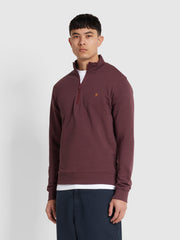 Kelly Quarter Zip Sweatshirt In Farah Red