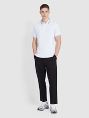 Purdy Tipped Collar Polo Shirt In White