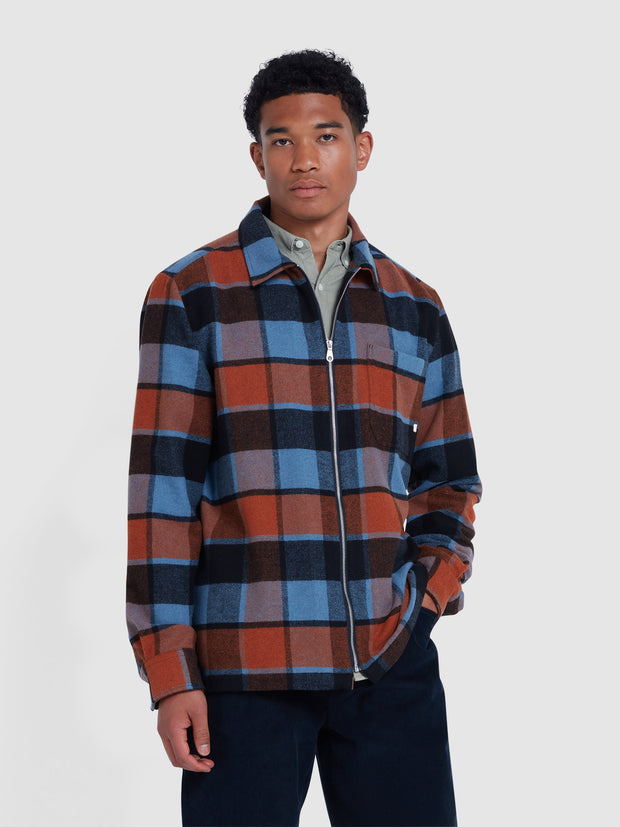 Fulbright Check Overshirt In Para Blue