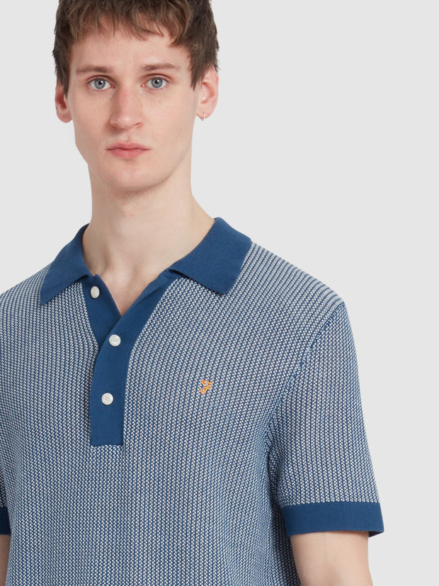 Sandford Knitted Polo Shirt In Cold Metal