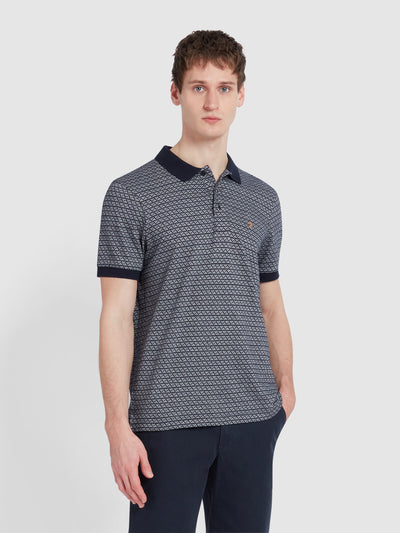 Tibbatt Jacquard Polo Shirt In True Navy