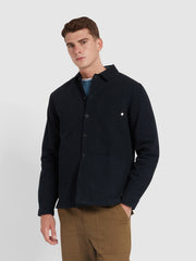 Ferncroft Wadded Overshirt In True Navy