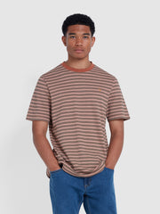 Wilmot Regular Fit Striped T-Shirt In Teak