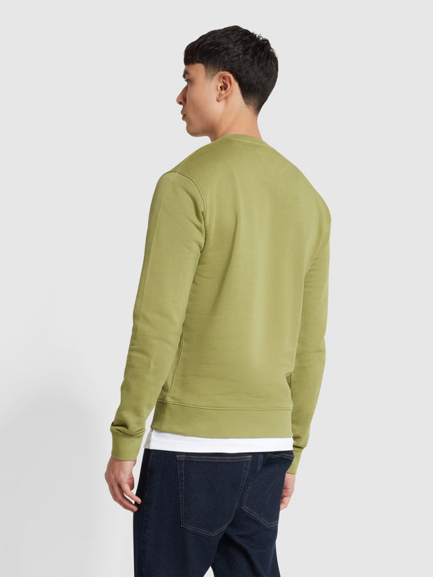 Hanbury Crew Neck Sweatshirt In Moss Green