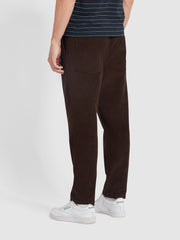 Hawtin Relaxed Tapered Fit Cord Drawstring Trousers In Farah Chocolate