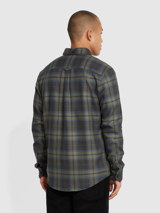 Marcelo Casual Fit Check Shirt In Washed Black