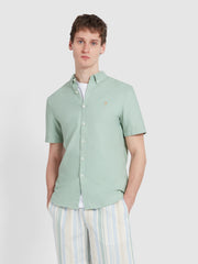 Brewer Short Sleeve Oxford Shirt In Grove Green