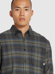 Marcelo Casual Fit Check Shirt In Washed Black