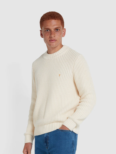 Burlington Fisherman Knit Sweater In Cream