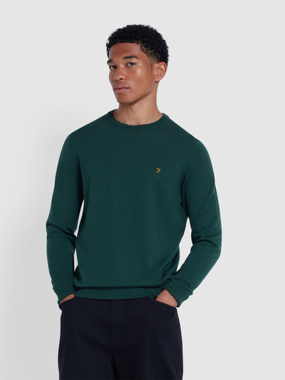 Mullen Merino Wool Crew Neck Sweater In Botanic Green