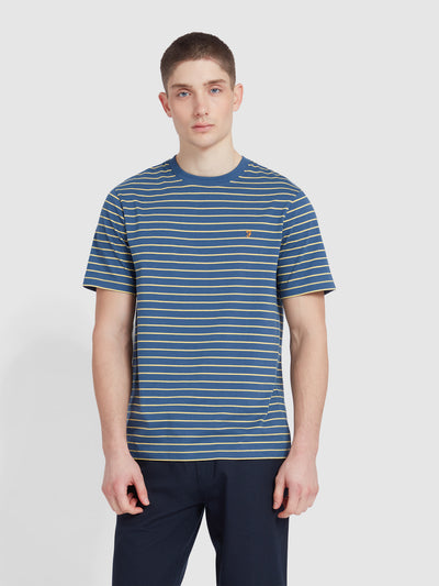 Oakland Bretton Stripe T-Shirt In Cold Metal