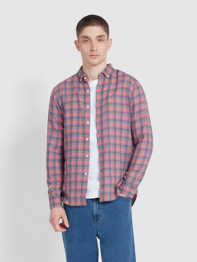 Hamilton Check Shirt In Red Russian