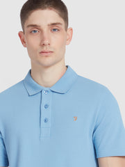 Forster Textured Polo Shirt In Powder Blue