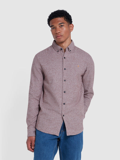 Colver Casual Fit Textured Shirt In Farah Burgundy