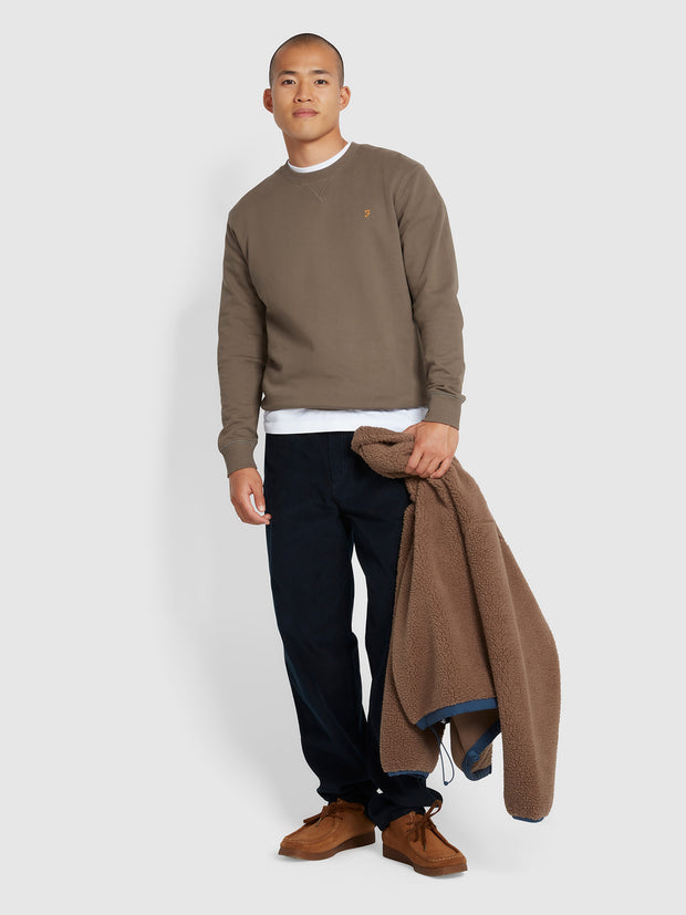 Tim Organic Cotton Crew Neck Sweatshirt In Mushroom Grey