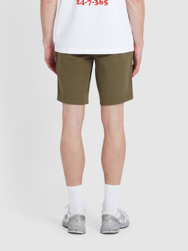 Hawk Chino Shorts In Olive Green