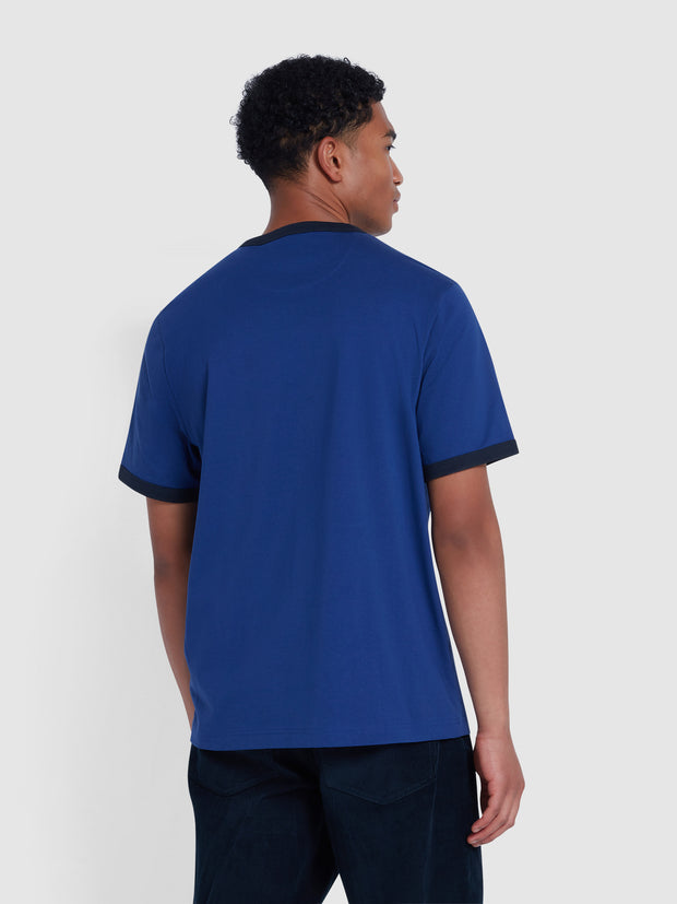 Groves Regular Fit Ringer T-Shirt In Dusk Blue