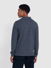 Blanes Organic Cotton Long Sleeve Polo Shirt In Farah Grey Marl