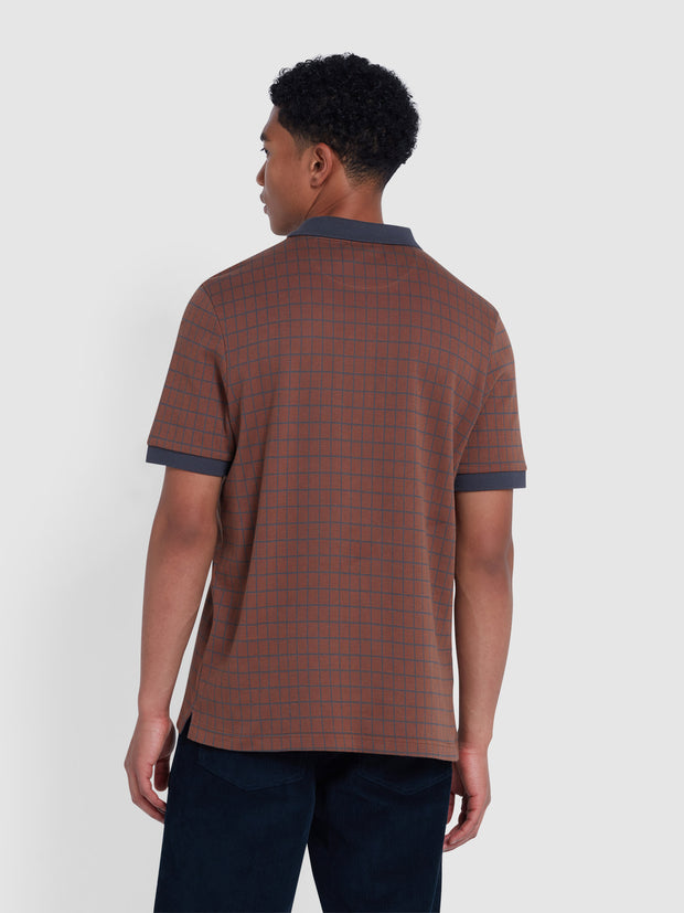 Rutland Check Polo Shirt In Charcoal