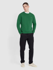 Tim Organic Cotton Crew Neck Sweatshirt In Green Meadow