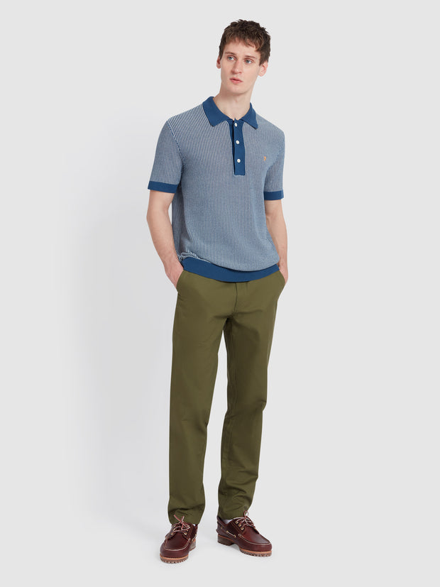 Sandford Knitted Polo Shirt In Cold Metal