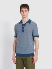 Sandford Knitted Polo Shirt In Cold Metal