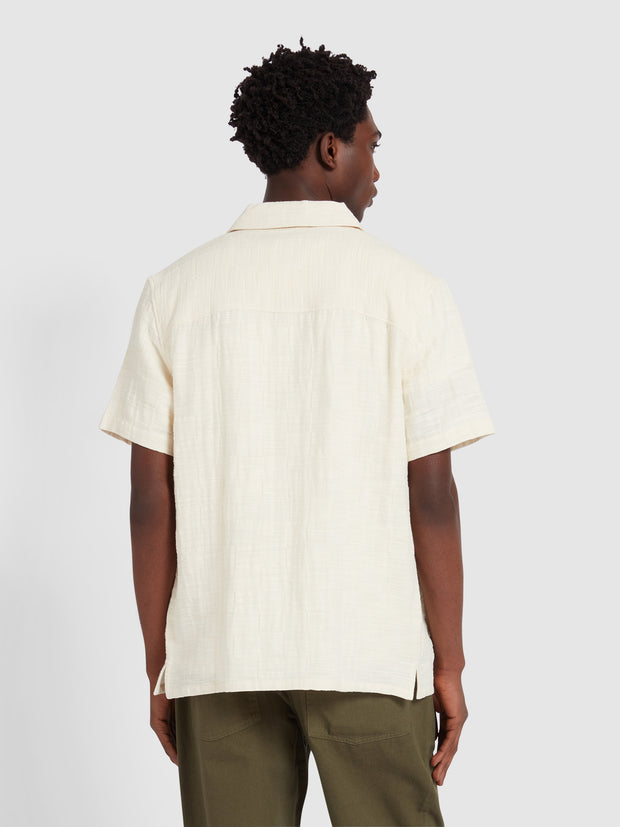 Fleet Short Sleeve Check Shirt In Cream