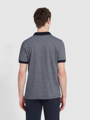 Tibbatt Jacquard Polo Shirt In True Navy