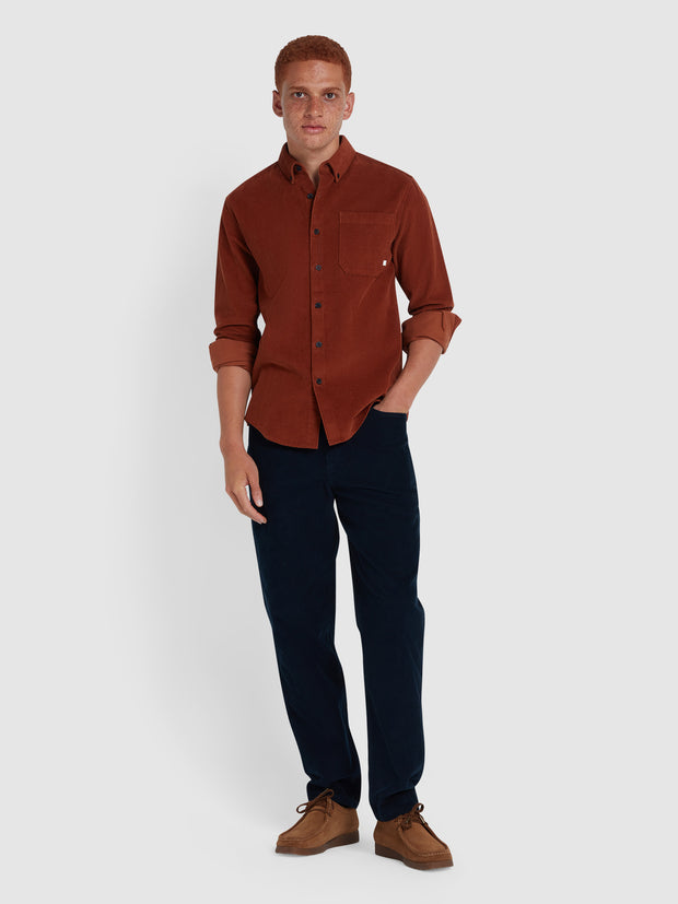 Spencer Casual Fit Corduroy Shirt In Teak