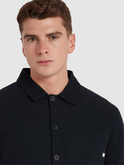 Ferncroft Wadded Overshirt In True Navy