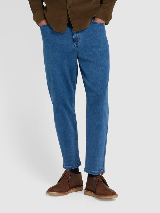 Hawtin Relaxed Tapered Fit Jeans In Worn Indigo