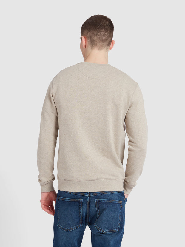 Tim Organic Cotton Crew Neck Sweatshirt In Hazelnut Marl