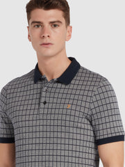 Rutland Check Polo Shirt In True Navy