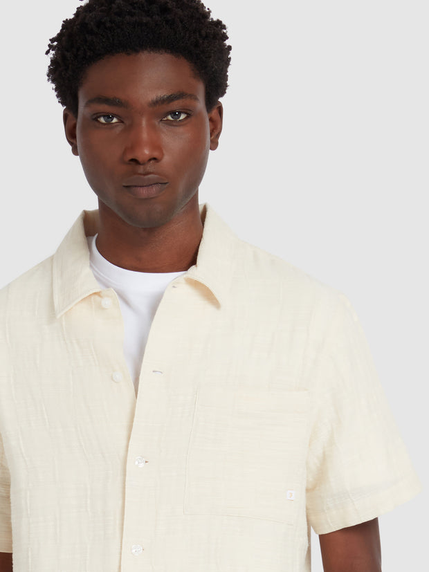 Fleet Short Sleeve Check Shirt In Cream