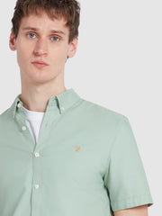 Brewer Short Sleeve Oxford Shirt In Grove Green