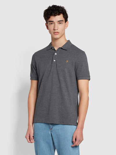 Blanes Organic Cotton Polo Shirt In Farah Grey Marl