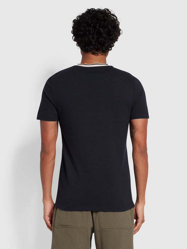 Meadows Slim Fit Short Sleeve T-Shirt In True Navy