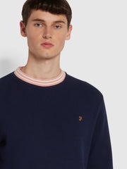 Copley Sweatshirt aus Bio-Baumwolle mit Rundhalsausschnitt in Indigo