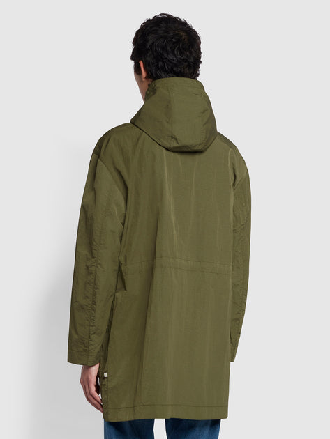 Worthy Hooded Coat In Green | Farah® Online