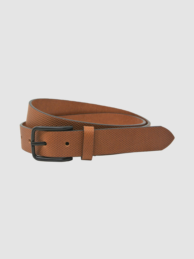 Trent Textured Belt In Burnt Almond