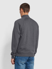 Jim Quarter Zip Organic Cotton Sweatshirt In Farah Grey Marl